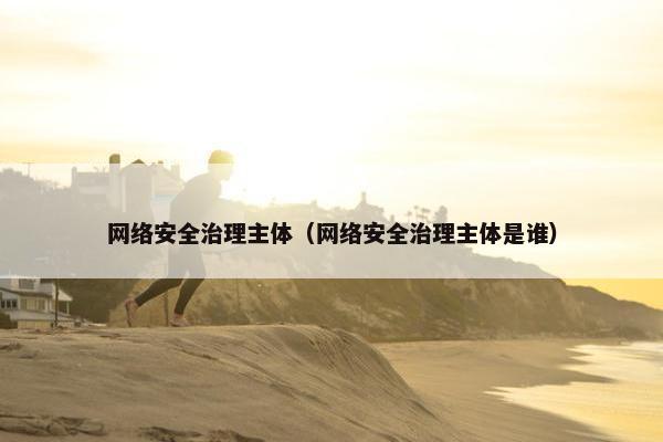 网络安全治理主体（网络安全治理主体是谁）