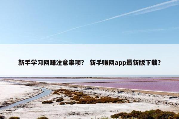 新手学习网赚注意事项？ 新手赚网app最新版下载？