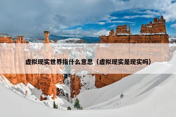 虚拟现实世界指什么意思（虚拟现实是现实吗）