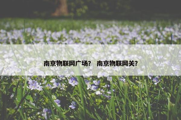 南京物联网广场？ 南京物联网关？