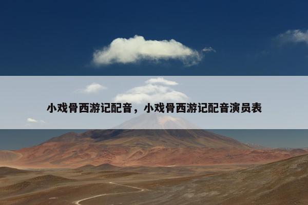 小戏骨西游记配音，小戏骨西游记配音演员表