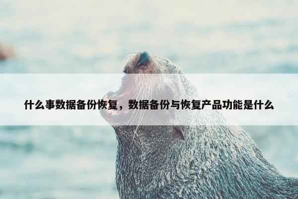 什么事数据备份恢复，数据备份与恢复产品功能是什么
