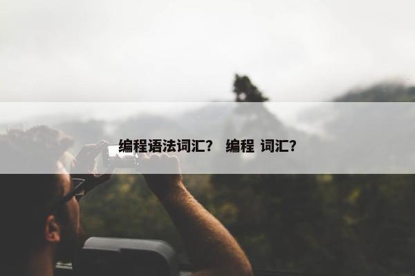 编程语法词汇？ 编程 词汇？
