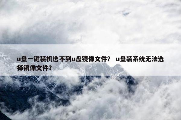 u盘一键装机选不到u盘镜像文件？ u盘装系统无法选择镜像文件？