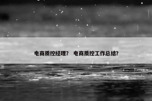 电商质控经理？ 电商质控工作总结？