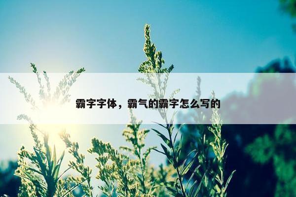 霸字字体，霸气的霸字怎么写的