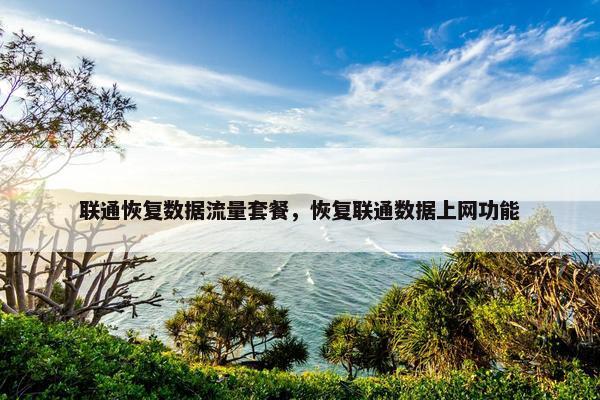 联通恢复数据流量套餐，恢复联通数据上网功能