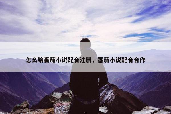 怎么给番茄小说配音注册，蕃茄小说配音合作