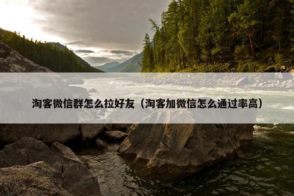 淘客微信群怎么拉好友（淘客加微信怎么通过率高）