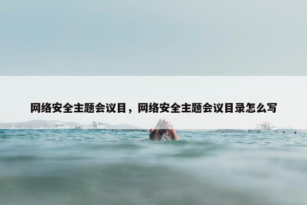 网络安全主题会议目，网络安全主题会议目录怎么写