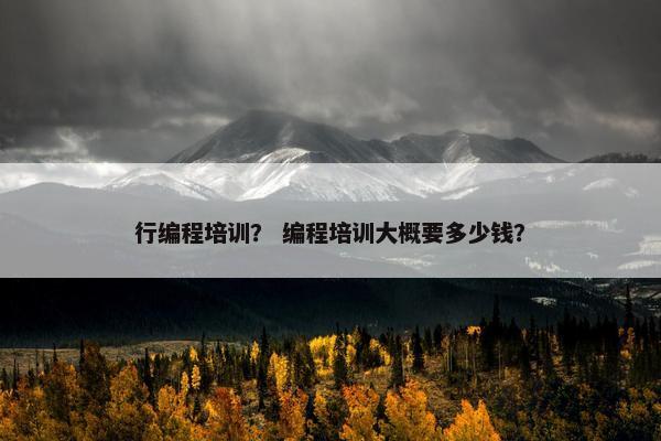 行编程培训？ 编程培训大概要多少钱？