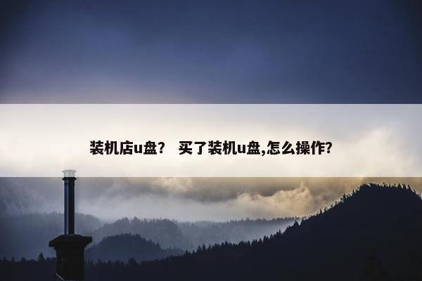 装机店u盘？ 买了装机u盘,怎么操作？