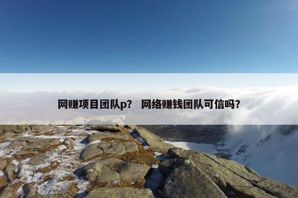 网赚项目团队p？ 网络赚钱团队可信吗？