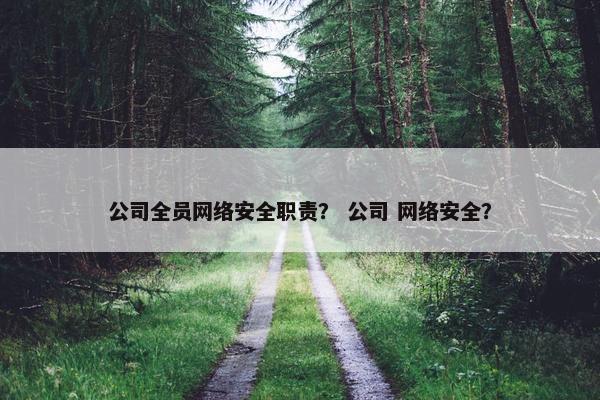 公司全员网络安全职责？ 公司 网络安全？