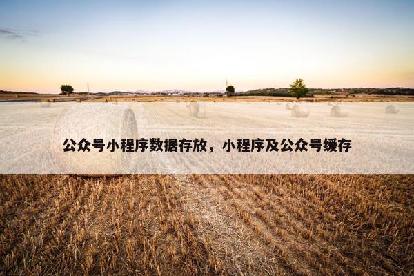 公众号小程序数据存放，小程序及公众号缓存