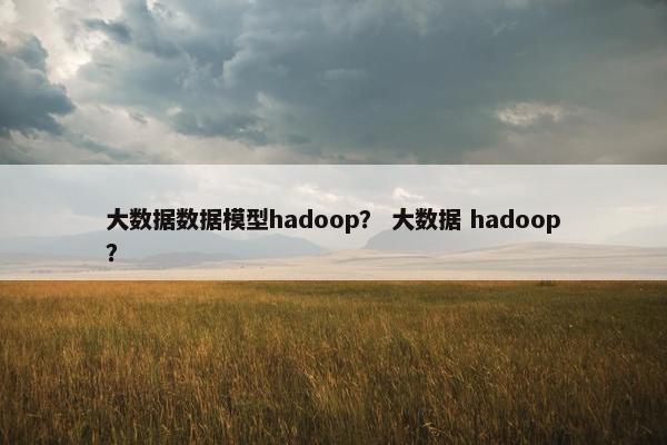 大数据数据模型hadoop？ 大数据 hadoop？