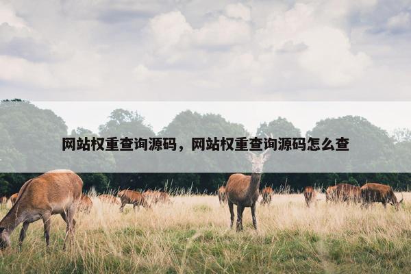 网站权重查询源码，网站权重查询源码怎么查