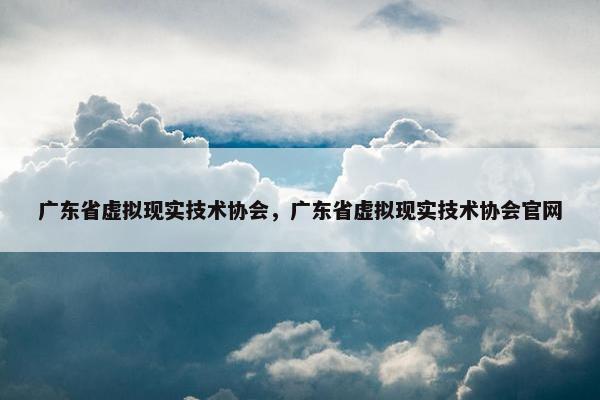 广东省虚拟现实技术协会，广东省虚拟现实技术协会官网