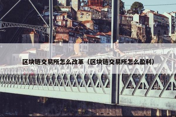 区块链交易所怎么改革（区块链交易所怎么盈利）