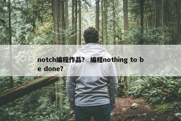 notch编程作品？ 编程nothing to be done？