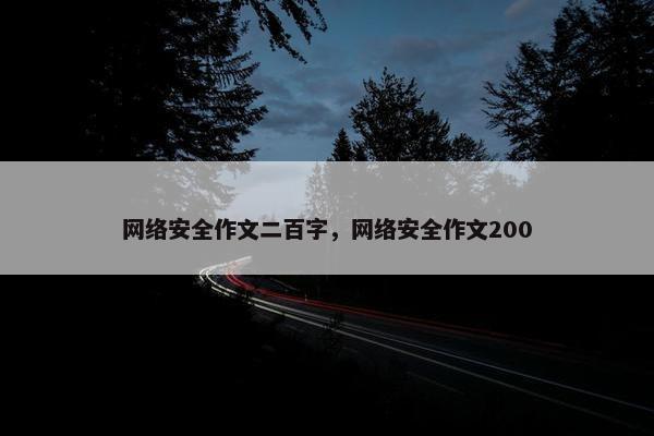 网络安全作文二百字，网络安全作文200