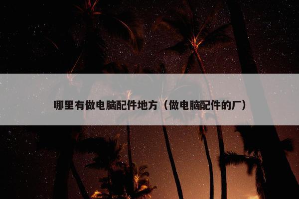 哪里有做电脑配件地方（做电脑配件的厂）