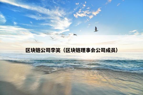 区块链公司李笑（区块链理事会公司成员）