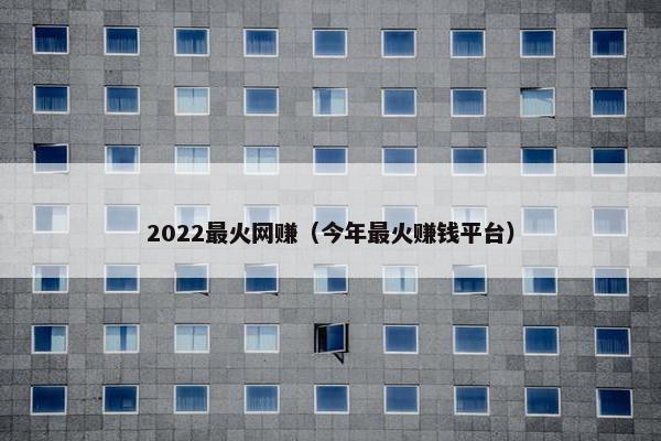 2022最火网赚（今年最火赚钱平台）