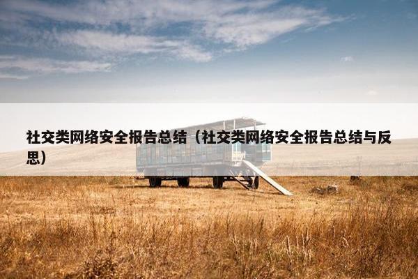 社交类网络安全报告总结（社交类网络安全报告总结与反思）